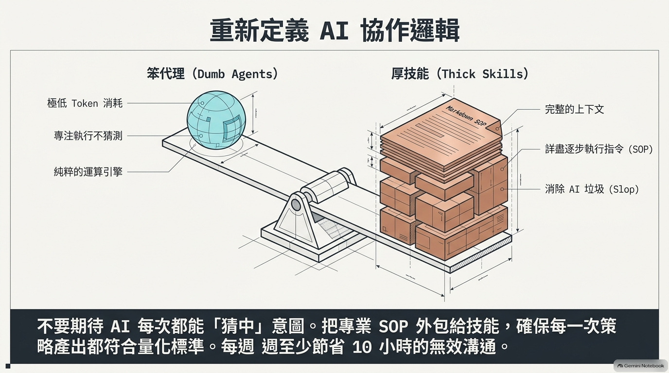 結論：笨代理，厚技能
